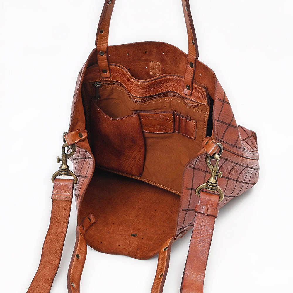 Spaghetti Western Cognac Hand-Dyed Shopper Bag