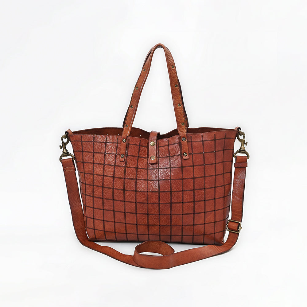 Spaghetti Western Cognac Hand-Dyed Shopper Bag