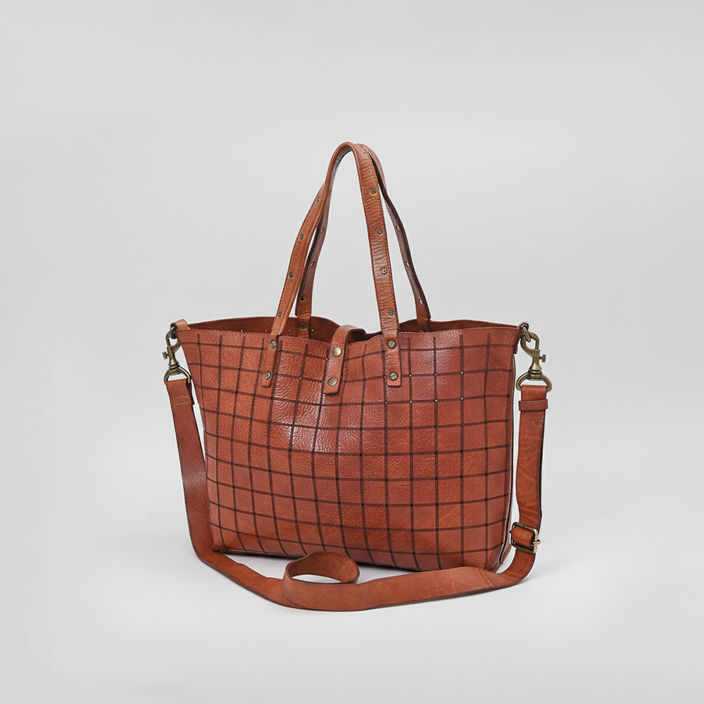 Spaghetti Western Cognac Hand-Dyed Shopper Bag