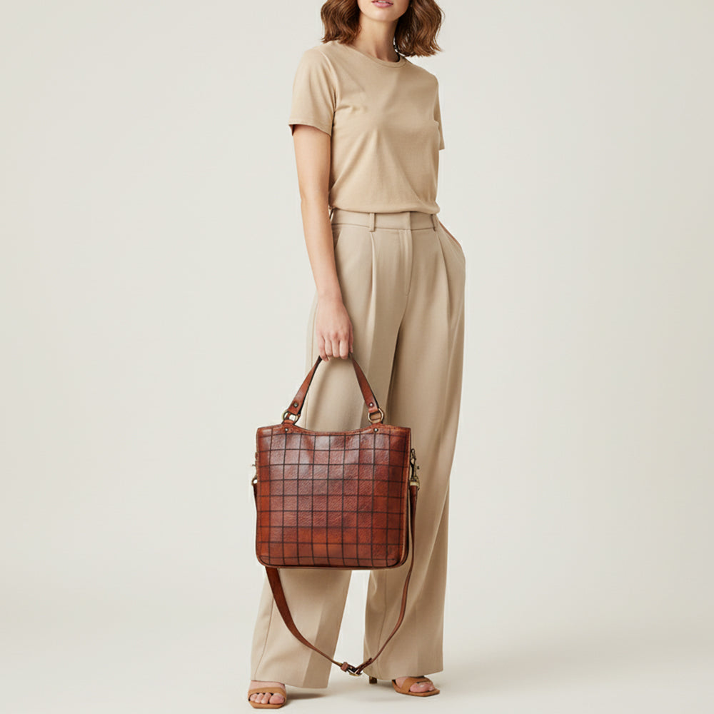 Spaghetti Western Cognac Hand-Dyed Shopper Bag