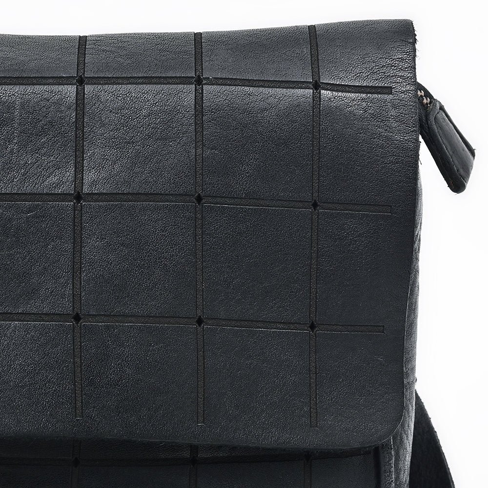 Spaghetti Western Black Hand-Dyed Small Crossbody Bag