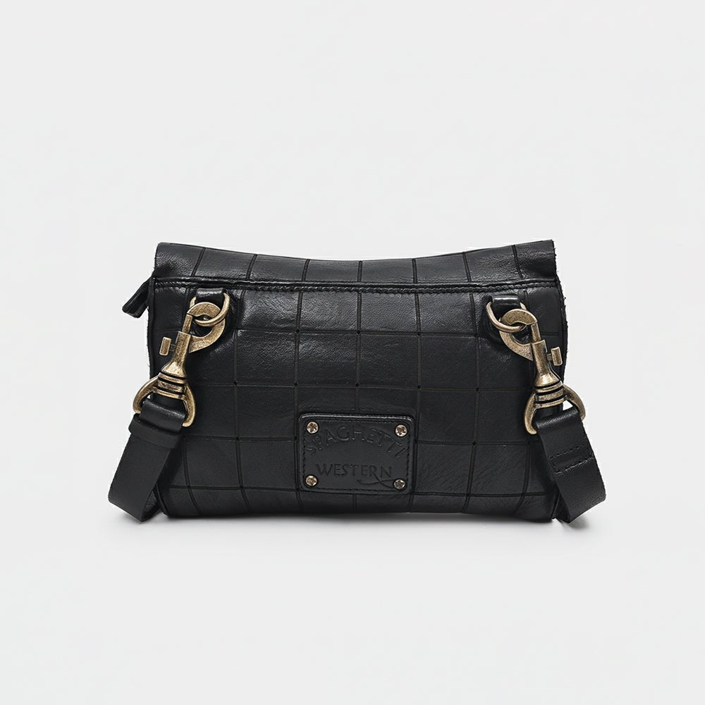 Spaghetti Western Black Hand-Dyed Small Crossbody Bag
