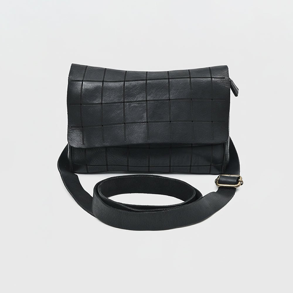 Spaghetti Western Black Hand-Dyed Small Crossbody Bag