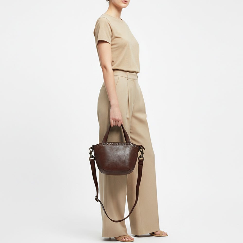Spaghetti Western Brown Hand-Dyed Bucket Bag