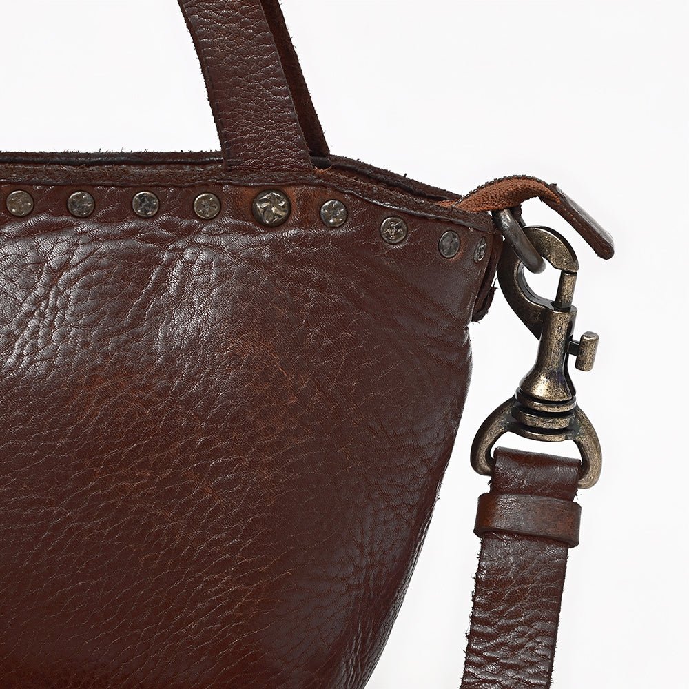 Spaghetti Western Brown Hand-Dyed Bucket Bag