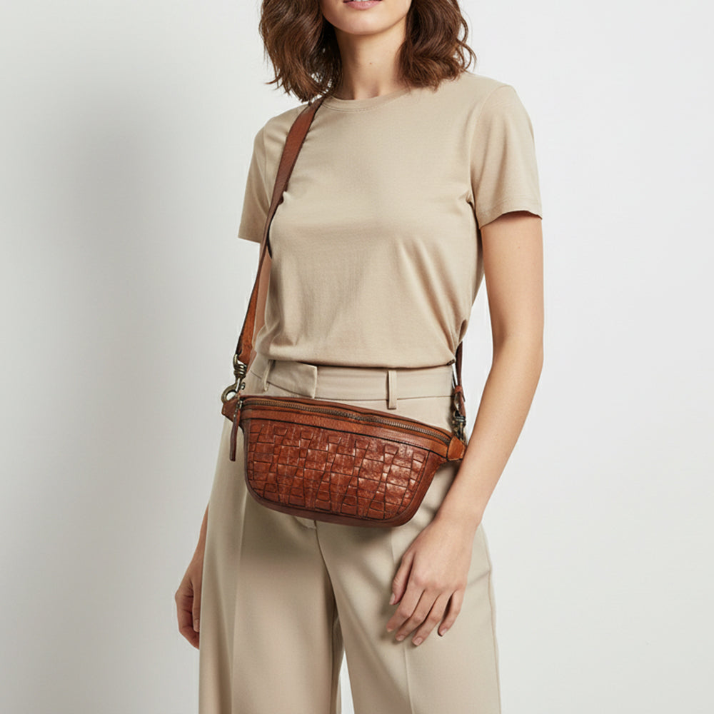 Spaghetti Western Cognac Hand-Dyed Fanny Pack