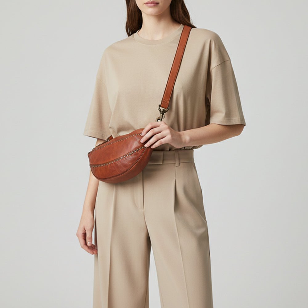 Spaghetti Western Cognac Hand-Dyed Sling Bag