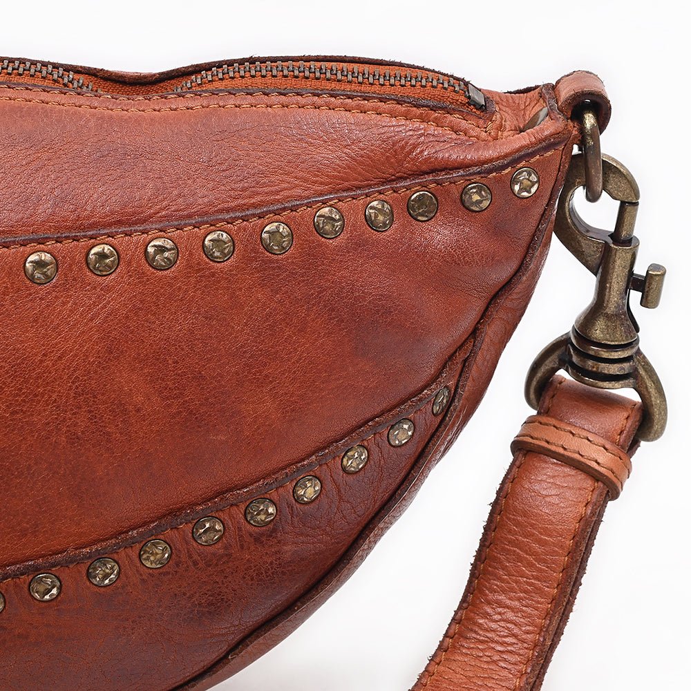 Spaghetti Western Cognac Hand-Dyed Sling Bag