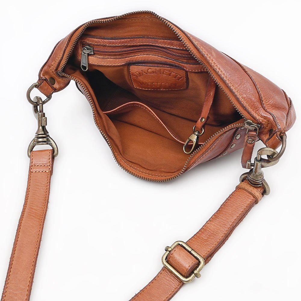 Spaghetti Western Cognac Hand-Dyed Sling Bag