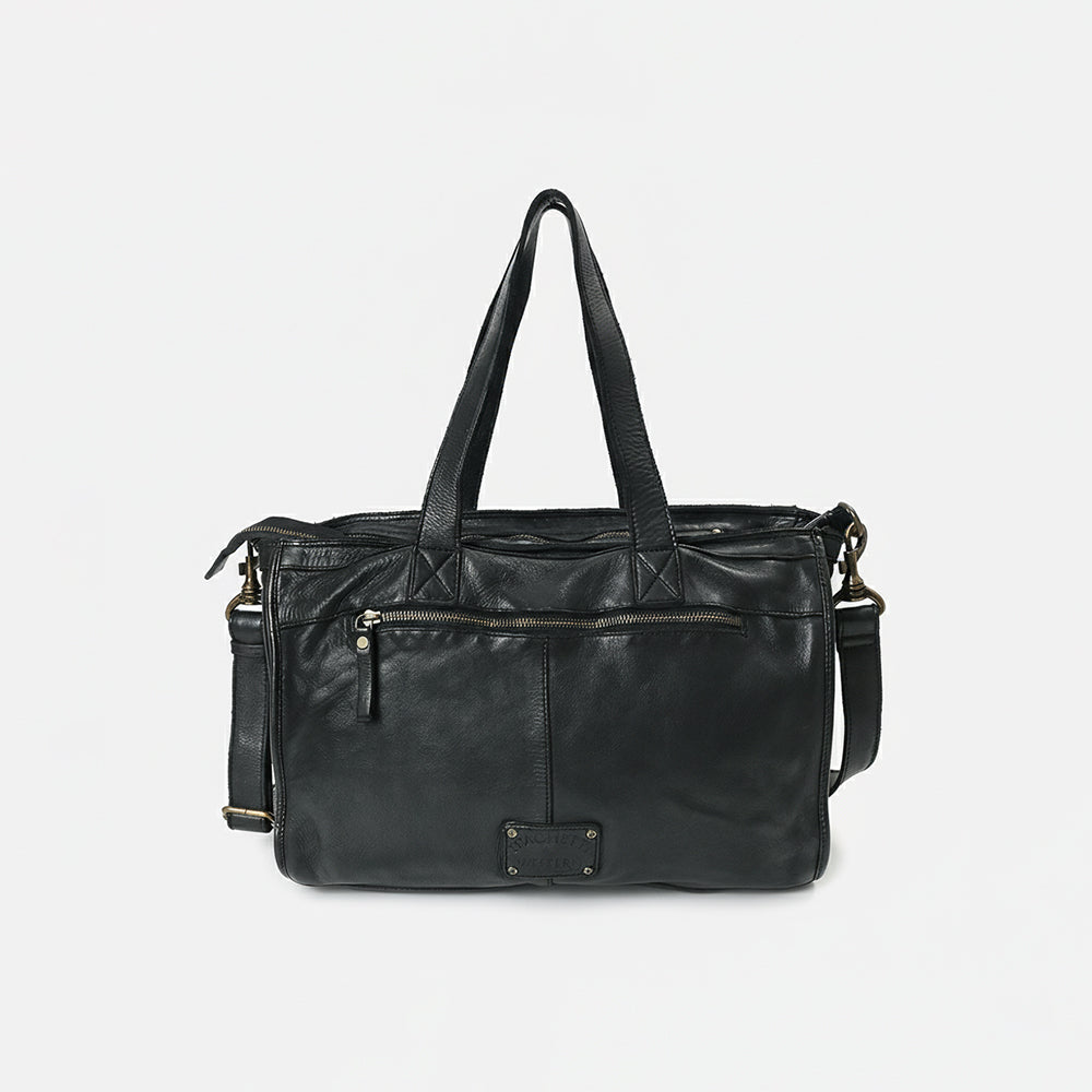Spaghetti Western Black Hand-Dyed Shopper Bag