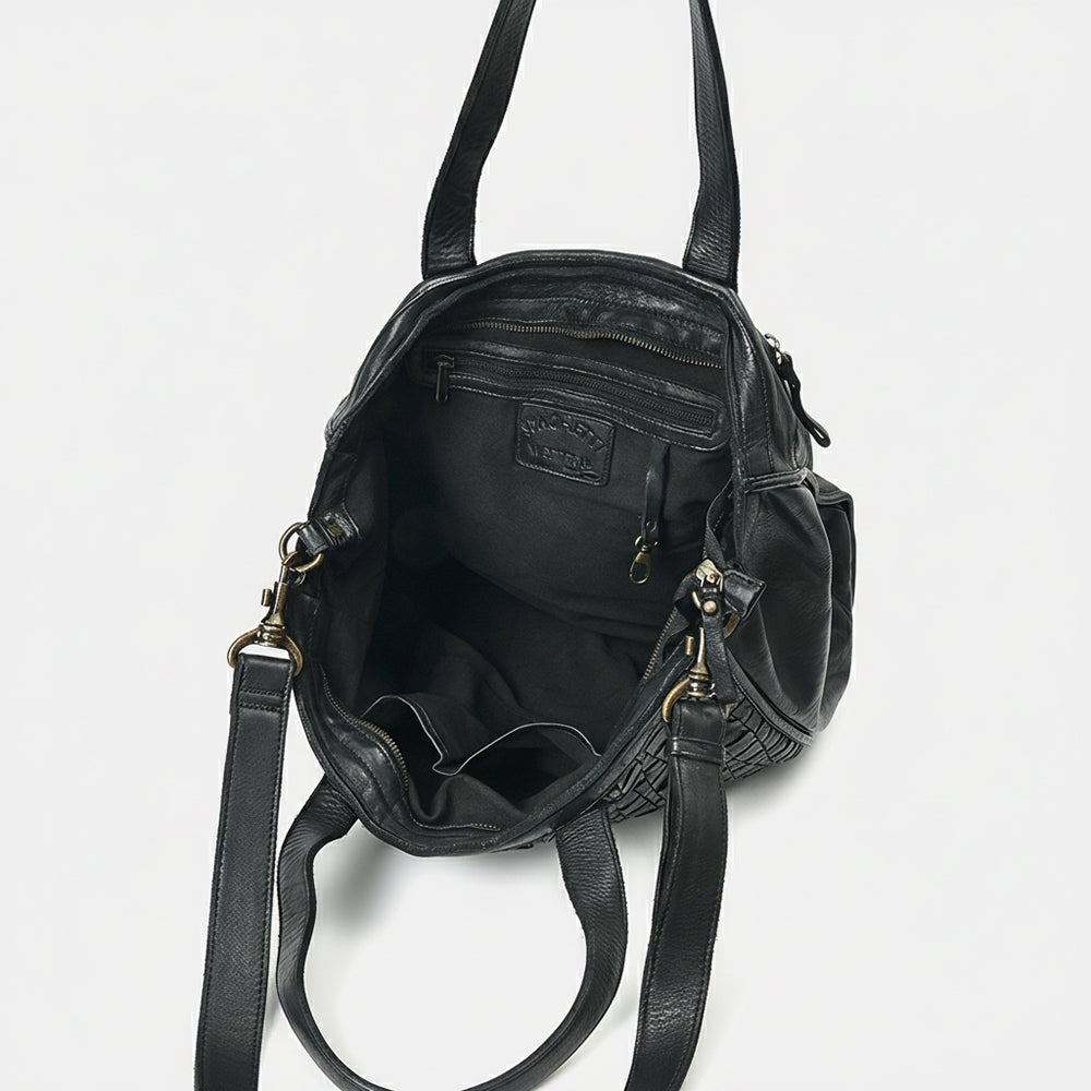 Spaghetti Western Black Hand-Dyed Shopper Bag