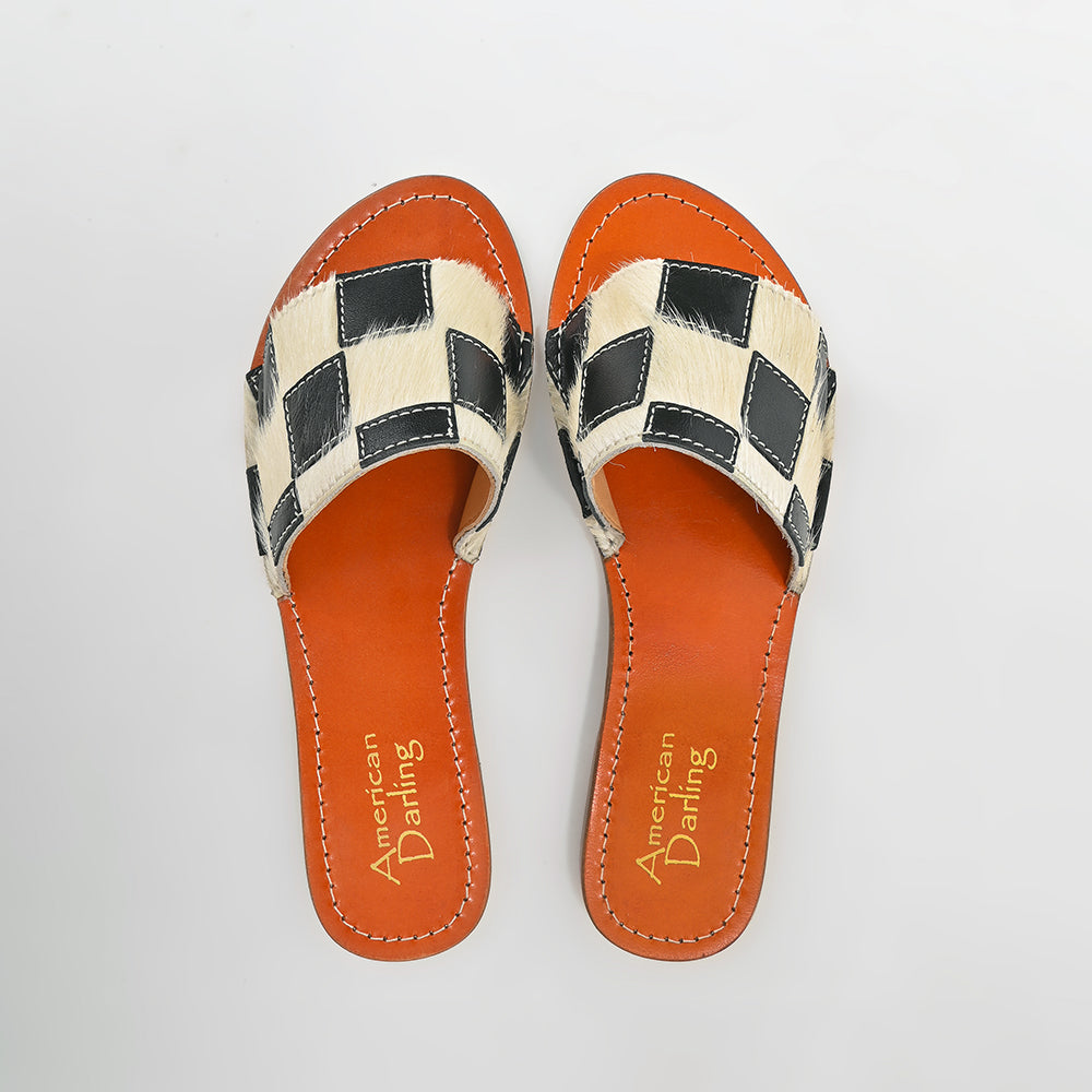 American Darling Handcrafted Checkerboard Hair-On Western-Chic Luxury Meets Every-Day Comfort