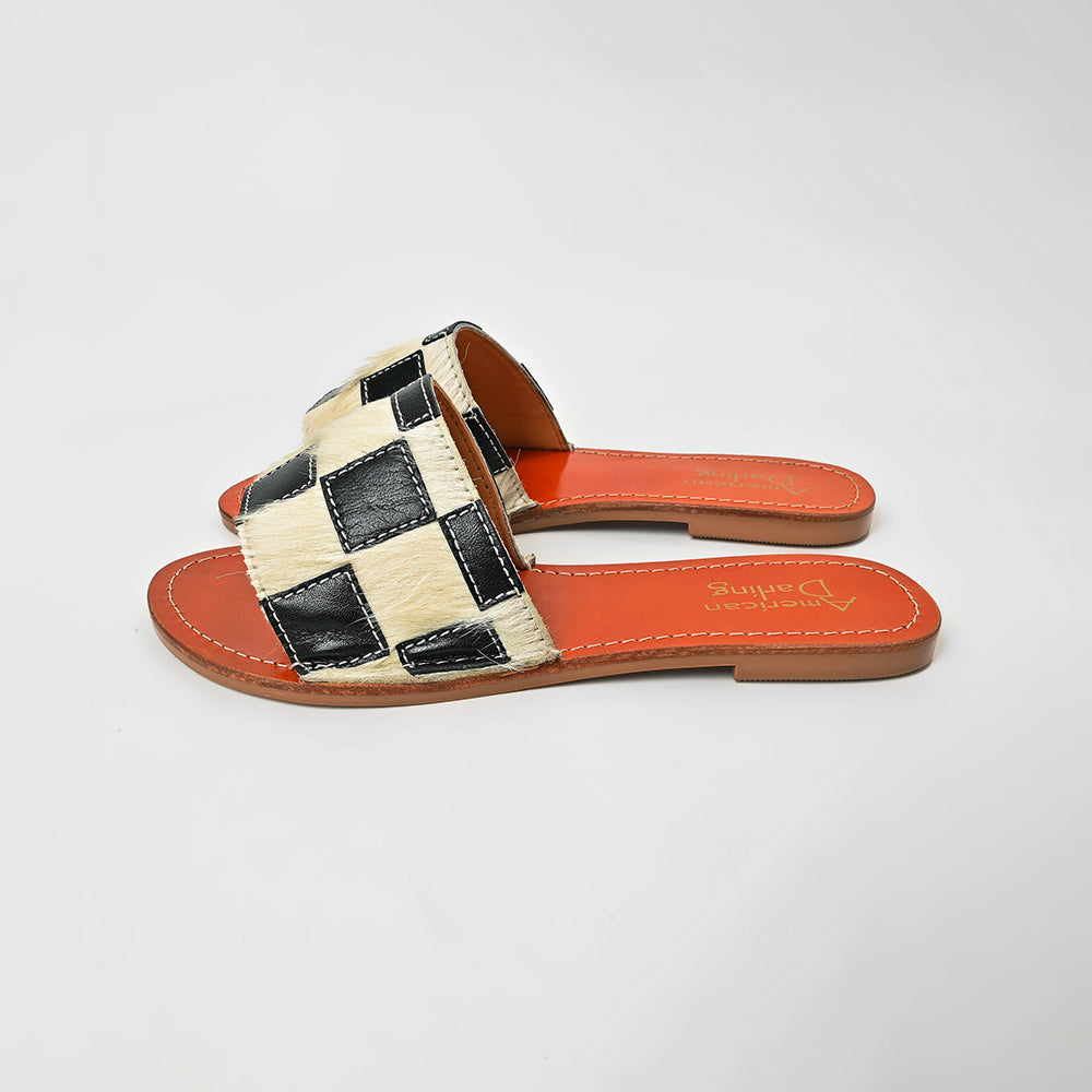 American Darling Handcrafted Checkerboard Hair-On Western-Chic Luxury Meets Every-Day Comfort
