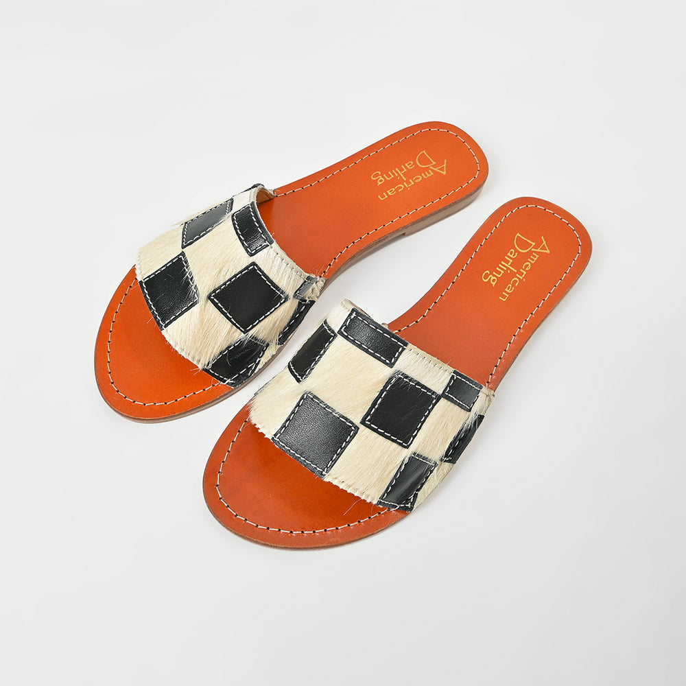 American Darling Handcrafted Checkerboard Hair-On Western-Chic Luxury Meets Every-Day Comfort