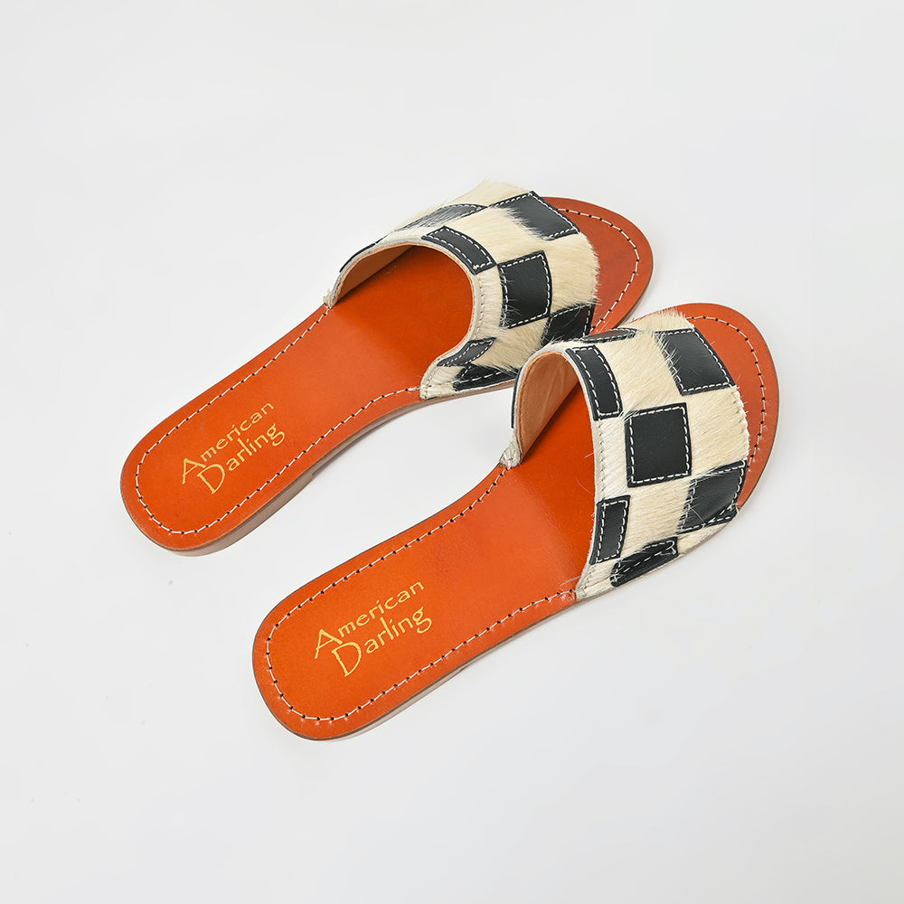 American Darling Handcrafted Checkerboard Hair-On Western-Chic Luxury Meets Every-Day Comfort