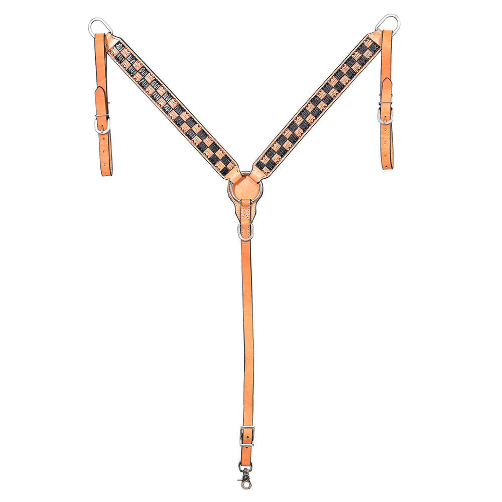 HILASON Western Horse Tack Set American Leather Hand Tooled Tan