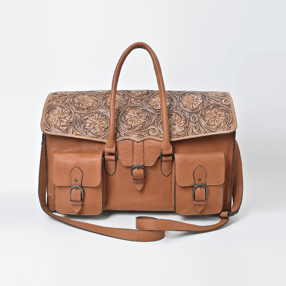 American Darling Hand-Tooled Genuine Leather Briefcase Bag