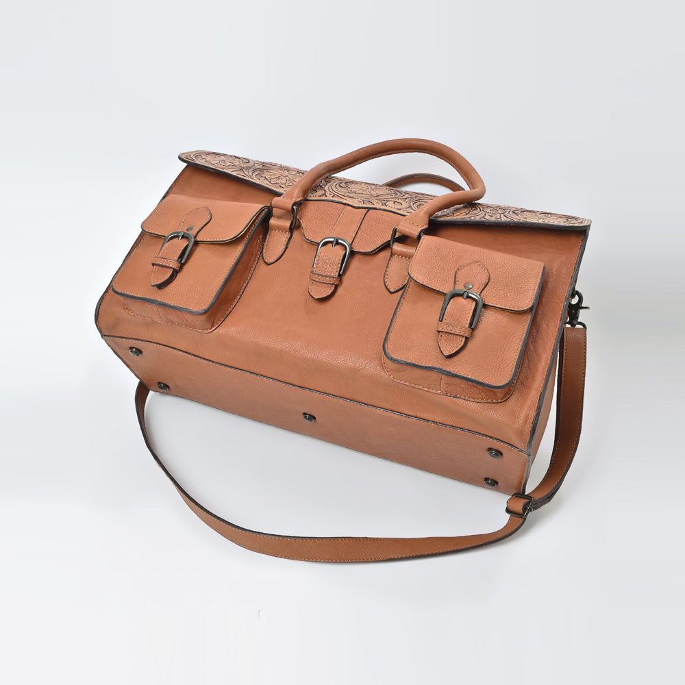 American Darling Hand-Tooled Genuine Leather Briefcase Bag
