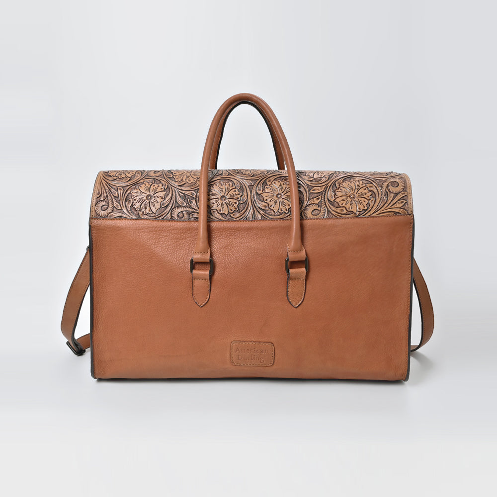 American Darling Hand-Tooled Genuine Leather Briefcase Bag