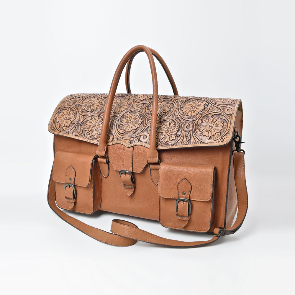 American Darling Hand-Tooled Genuine Leather Briefcase Bag