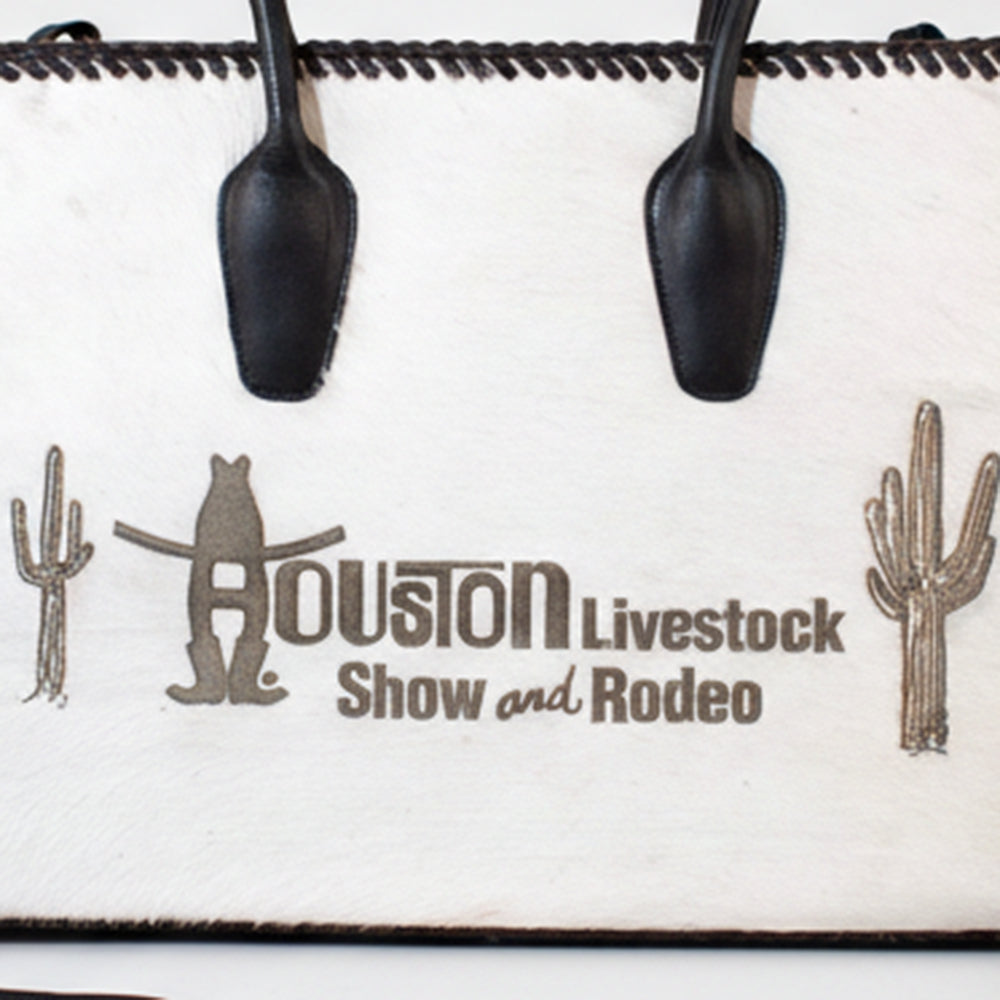 Sandy Rodeo Genuine Hair-on Leather Tote Bag Western Statement Handbag | Houston Livestock Show and Rodeo