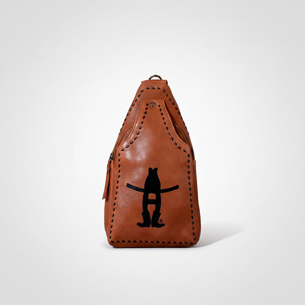 Magnolia Rodeo Genuine Leather Black Embroidered Sling Bag | Houston Livestock Show and Rodeo