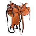 Comfytack Premium Western Leather Horse Saddle – Hand-Tooled Floral Design, Comfortable Fit, Durable Riding Tack