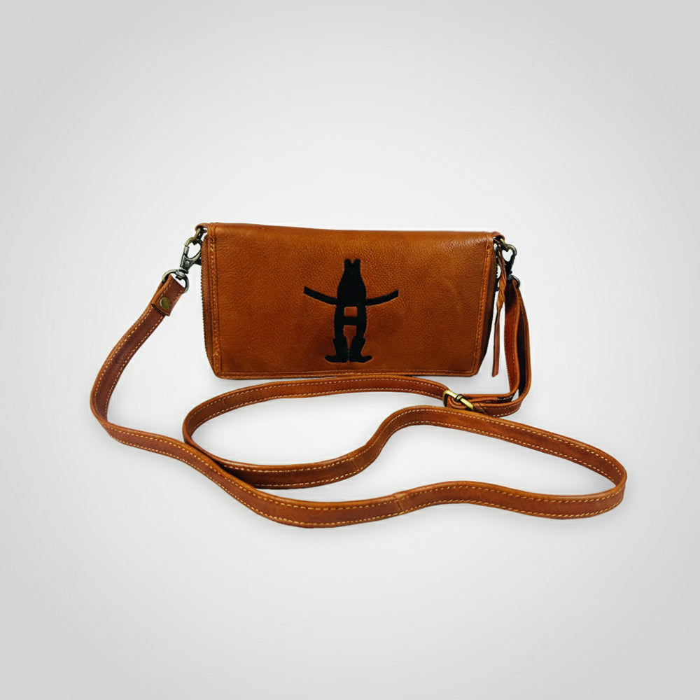 Frontier Rodeo Genuine Leather Black Embroidered Organizer Bag | Houston Livestock Show and Rodeo