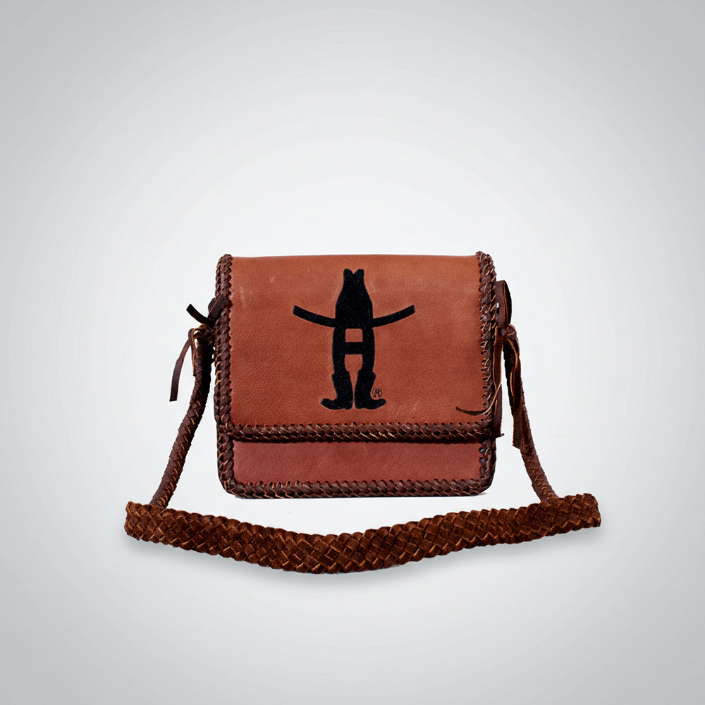Frontier Rodeo Genuine Leather  Black Embroidered Crossbody Bag | Houston Livestock Show and Rodeo