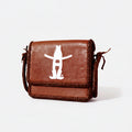 Frontier Rodeo Genuine Leather White Embroidered Crossbody Bag | Houston Livestock Show and Rodeo