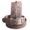 3D Western Men's Genuine Leather Embossed Tan/Brown Belt Western Style