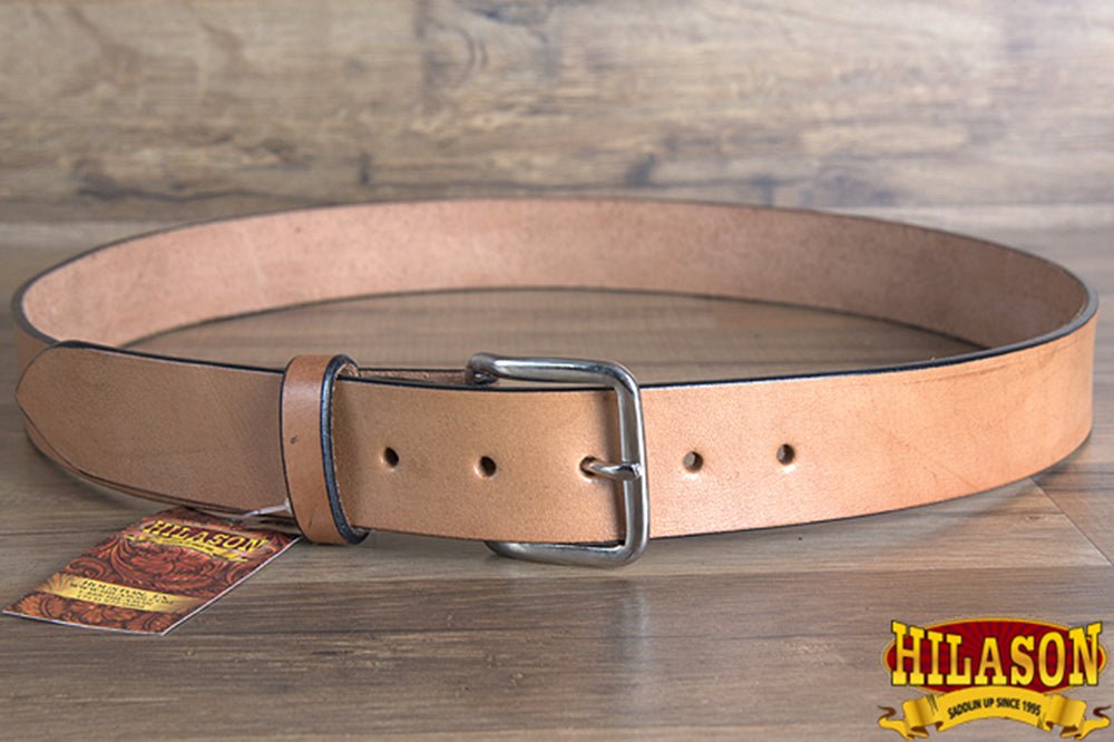 Hilason Full Grain Western Leather Mens Womens Belt Tan