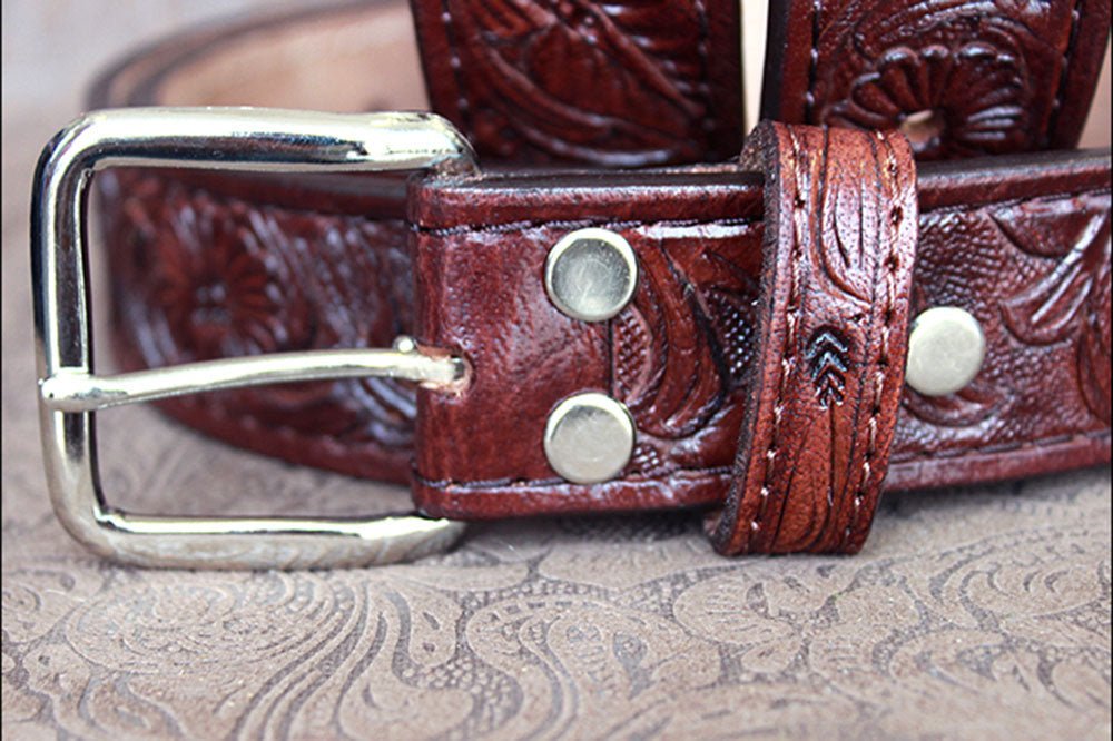 Buffalo Hide Stiched Belt – Hilason