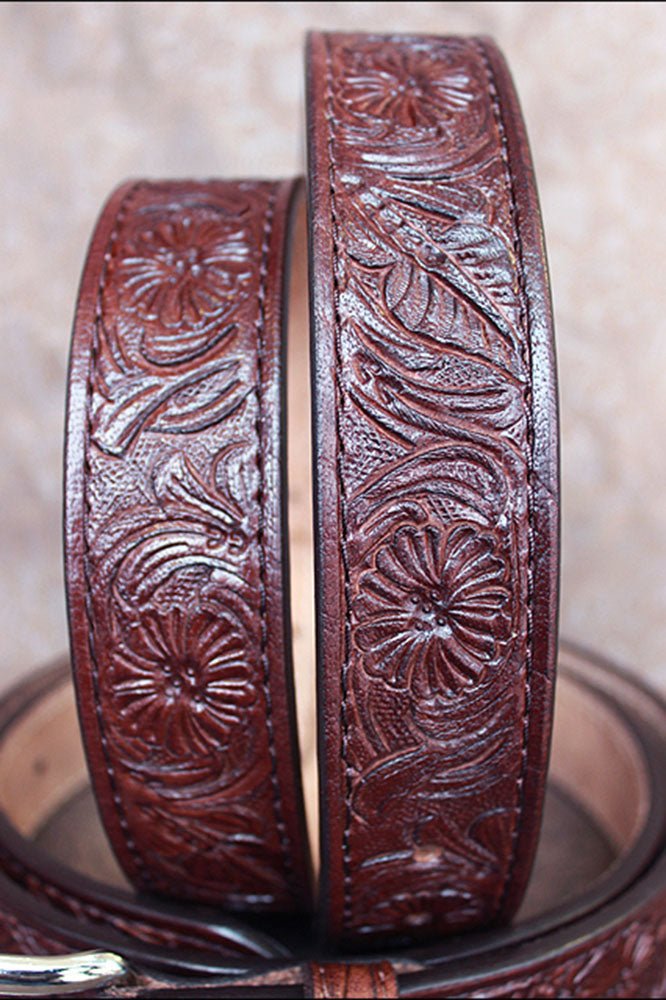 Buffalo Hide Stiched Belt – Hilason