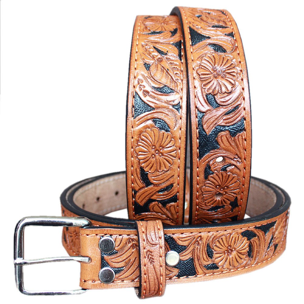 46" HILASON HAND MADE HEAVY DUTY BUFFALO HIDE LEATHER STICHED BELT –