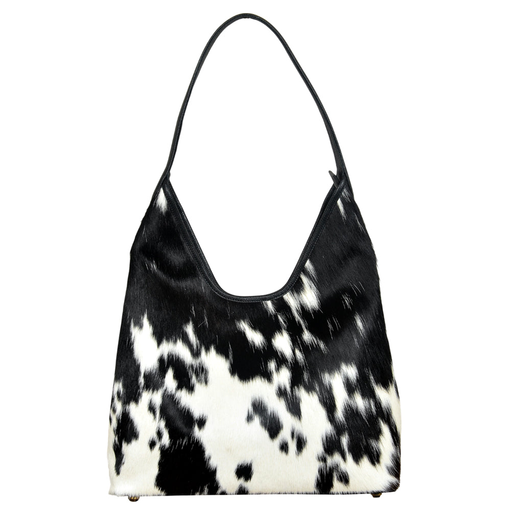 American Darling Black & White Genuine Cowhide Hobo Shoulder Bag