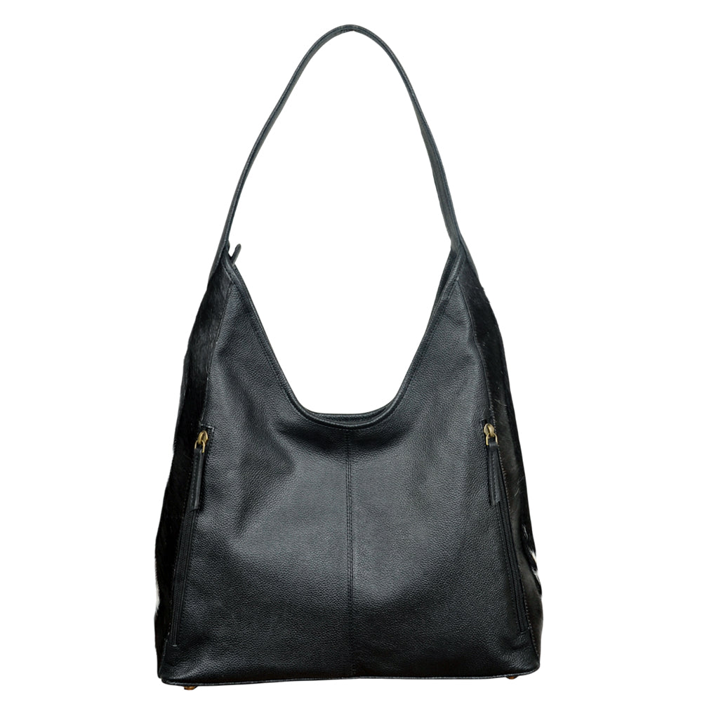 American Darling Black & White Genuine Cowhide Hobo Shoulder Bag