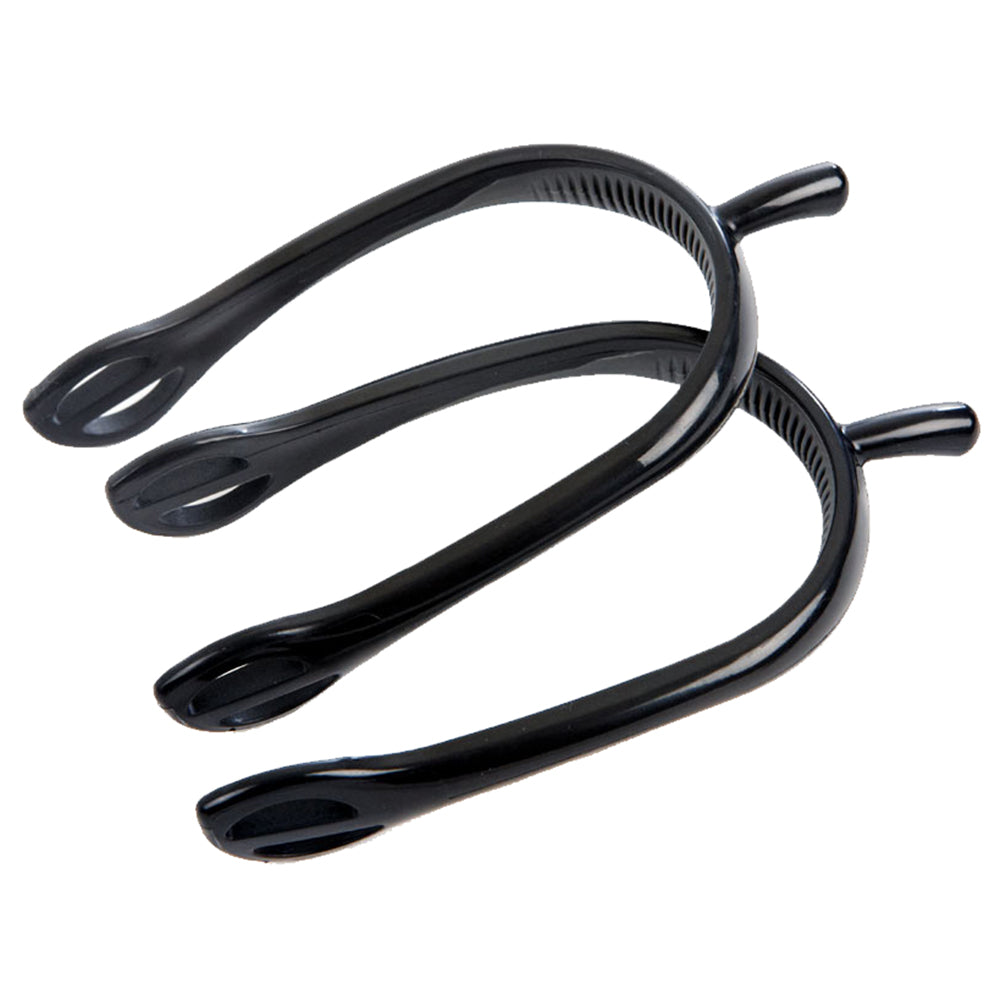 Korsteel Lightweight 2-Tone English Riding Spurs – Black and Grey 3/4" Neck – Durable Composite Performance Spurs