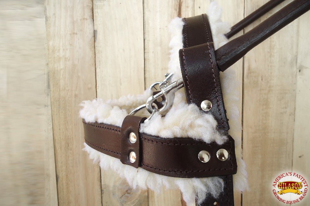 HILASON Guide Dog Harness Brown Padded Genuine Leather with Training Handle