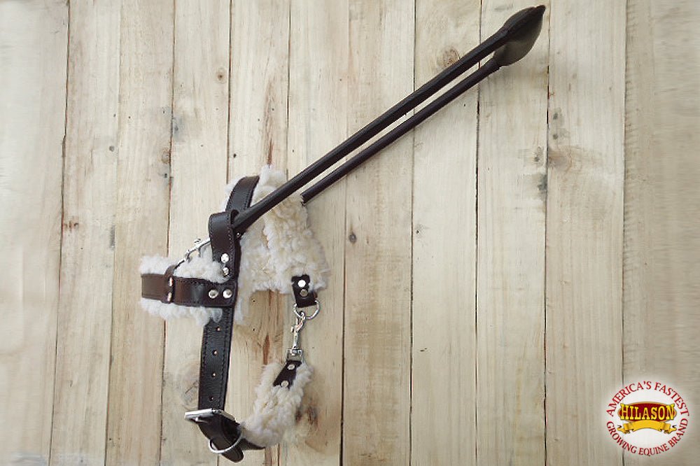 HILASON Guide Dog Harness Brown Padded Genuine Leather with Training Handle