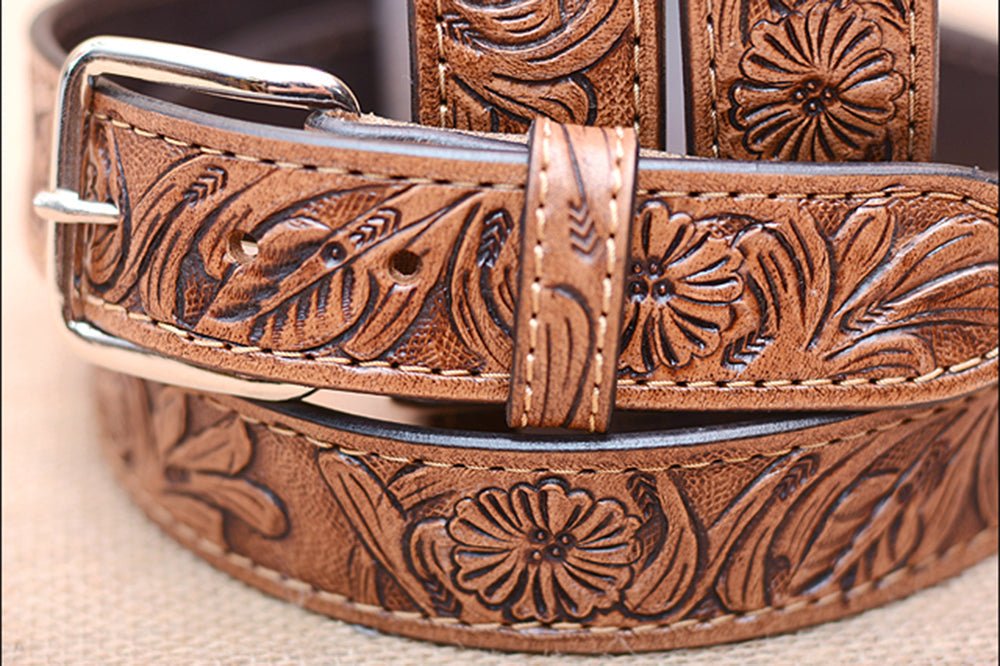 HeavyBuffalo Hide Stiched Belt – Hilason