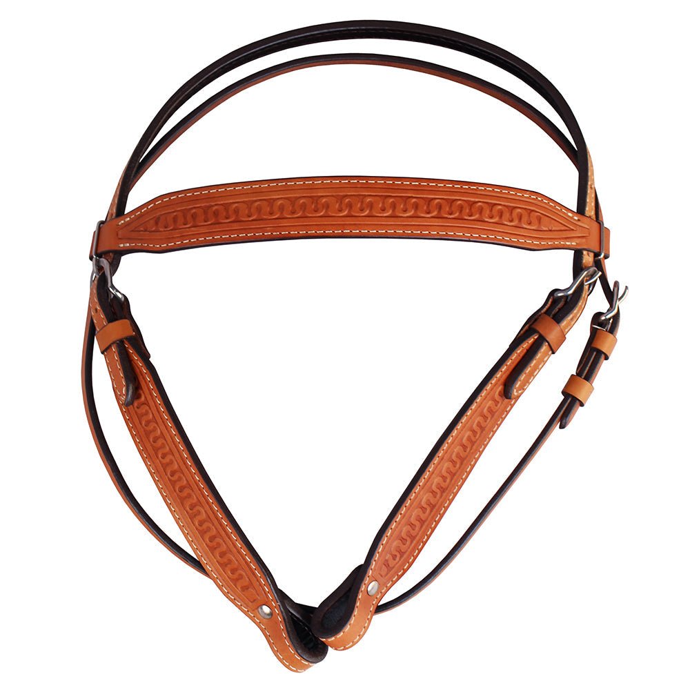 HILASON Western Genuine American Leather Horse Headstall & Breast Collar Set Tan