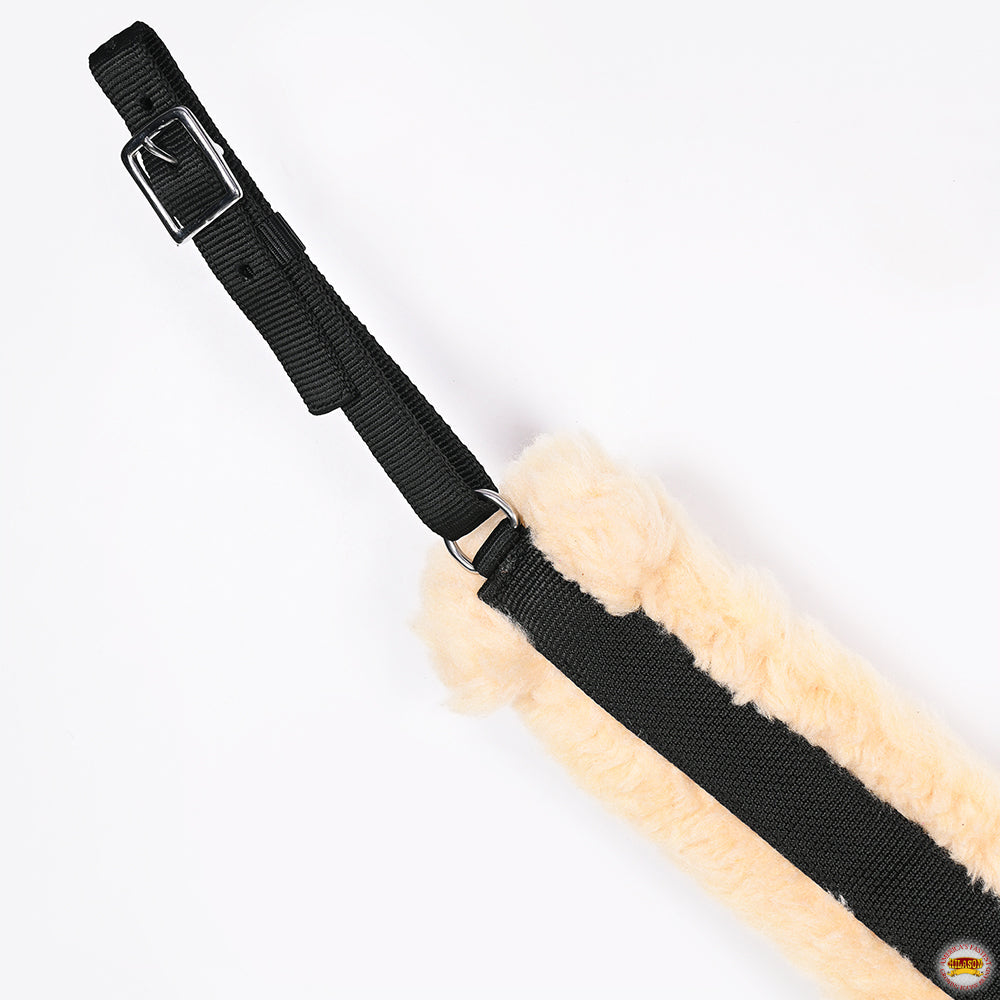 HILASON Fleece Lined Y-Style Breast Collar - Western Comfort Padding, Adjustable Nylon Webbing Cream/Black