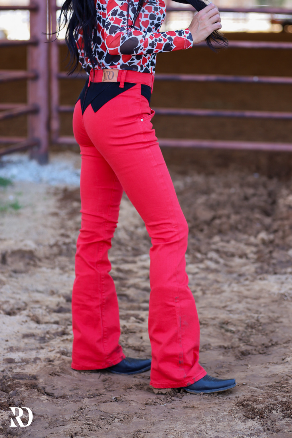 Jolene Bootcut - Rodeo Red With Black Yoke — view 7