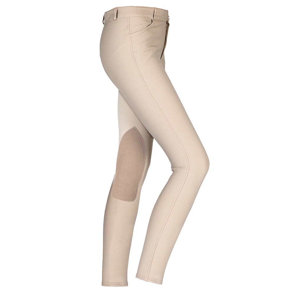 Children’s Tan Jodhpurs Riding Pants – Kids Equestrian Breeches with Knee Patches (16 Years)