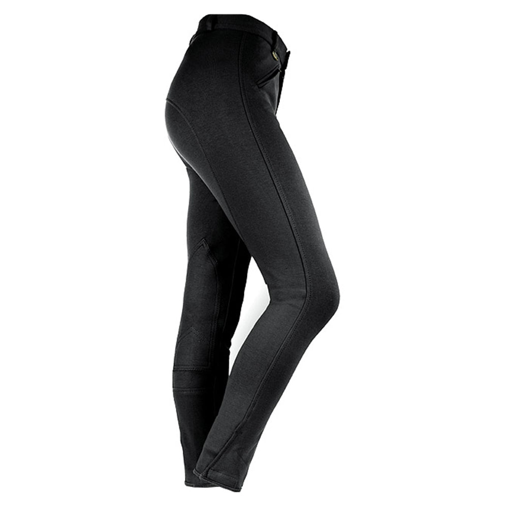 Horze Classic Cotton Riding Breeches Self Knee Patch Front Zip Pockets