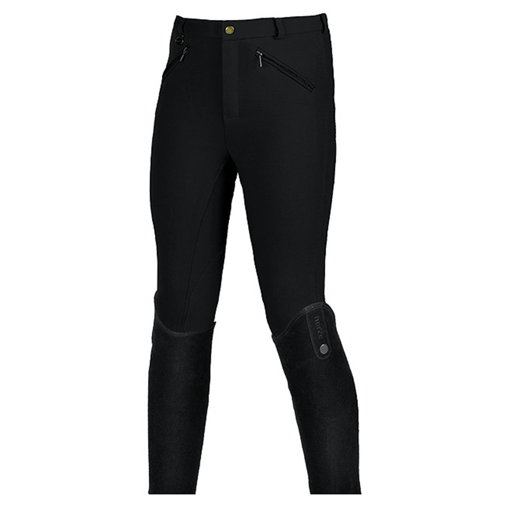 Horze Classic Cotton Riding Breeches Self Knee Patch Front Zip Pockets