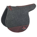 Hilason Horse Felt Saddle Pad with Leather Wear Guards – Western Contoured Back Pad Grey