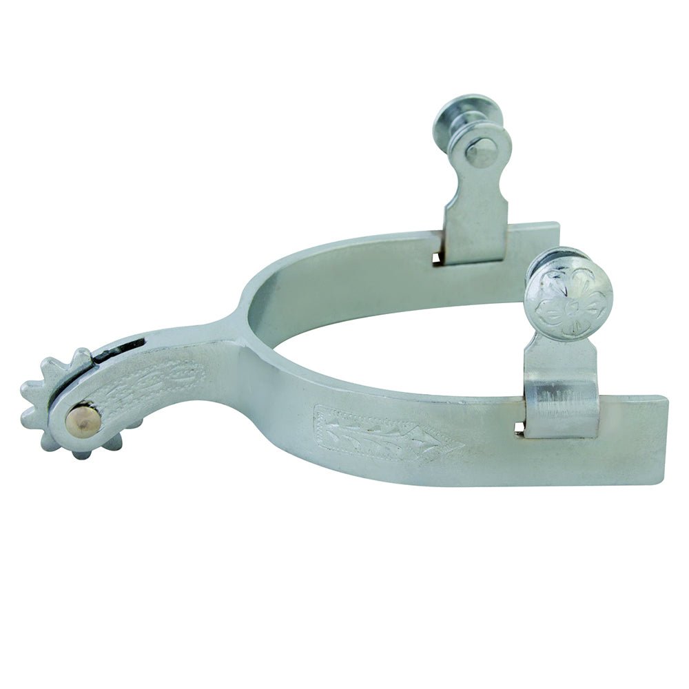 Youth Spur With Intricately Ornate Band And Vintage Engraved OneAndQuarterInchShank