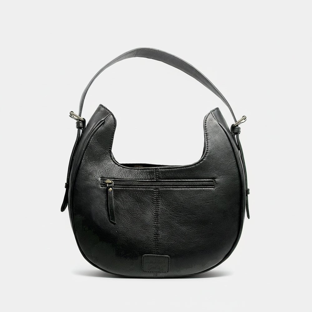 Laurel Spring Rodeo Genuine Hair On Leather hand tooled hobo bag Black & White | Houston Livestock Show & Rodeo
